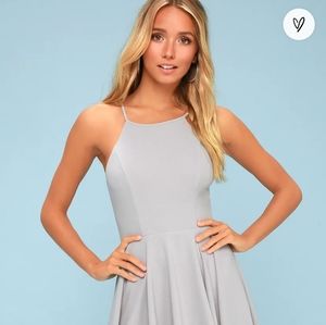 Lulus Irresistible Charm Grey Midi Dress